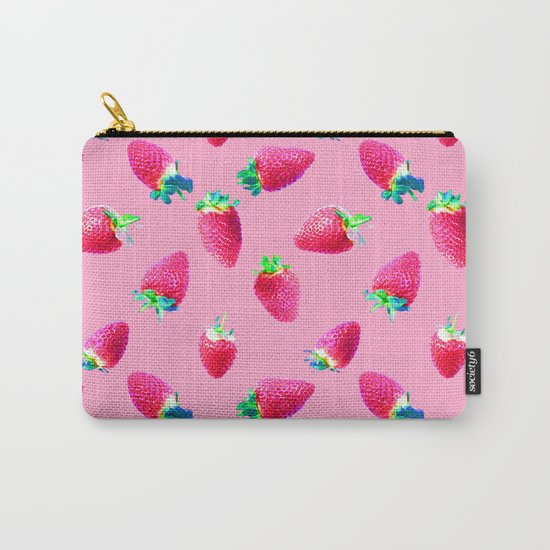 Pink Strawberry Pop Carry-All Pouch
