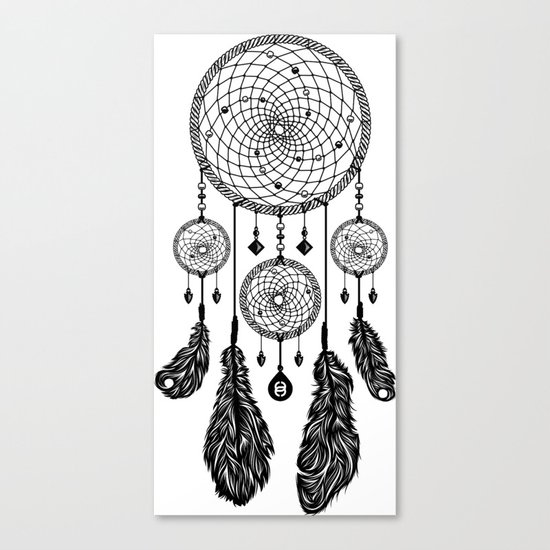 Dreamcatcher (Black & White) Canvas Print