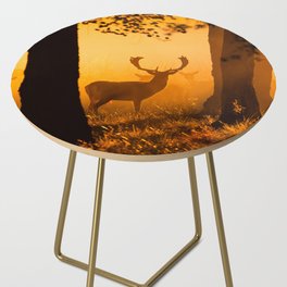 Deer in a danish forest Side Table