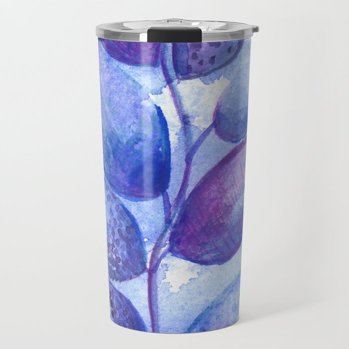 blue leaves Travel Mug