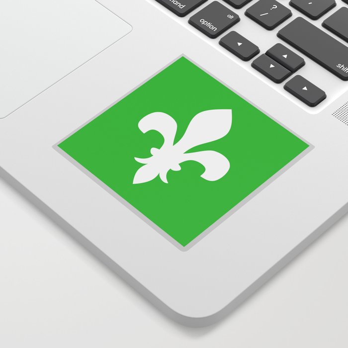 Fleur de Lis (White & Green) Sticker