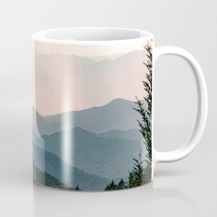 Smoky Mountain Pastel Sunset Kaffeebecher | Fotografie, Digital, Illustration, Muster, Abstrakt, Graphicdesign, Natur, Gemälde, Graphic-design, Farbe