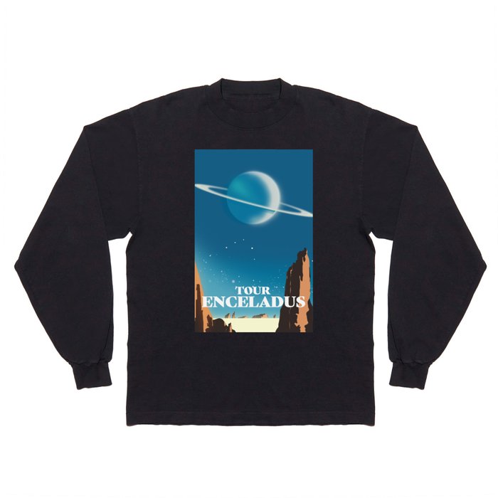 Tour Enceladus Vintage Space art Long Sleeve T Shirt