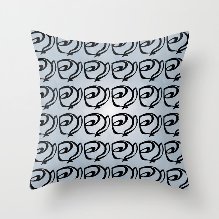 Rows of Flowers, Sky Throw Pillow