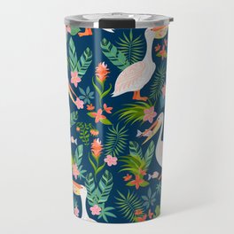Floral Pelican Travel Mug