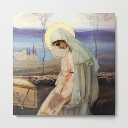 “The Virgin Mary” by Mikhail Nesterov Metal Print | Russian, Artist, Saint, Holy, Angel, Icon, Symbolism, Painting, Christian, Madonna 