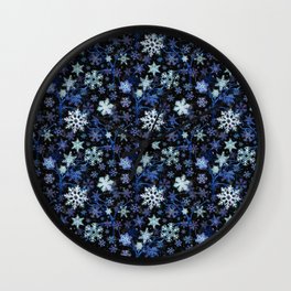 Ice crystals in a frozen lake_ blue winter tones Wall Clock