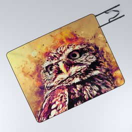 owl portrait 5 wslsh Picnic Blanket