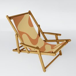 Orange 70s Retro Groovy Abstract Pattern Sling Chair