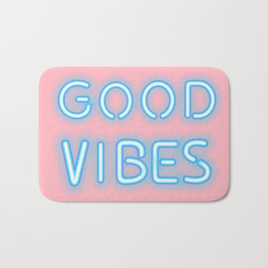 Good vibes (pastel) Bath Mat