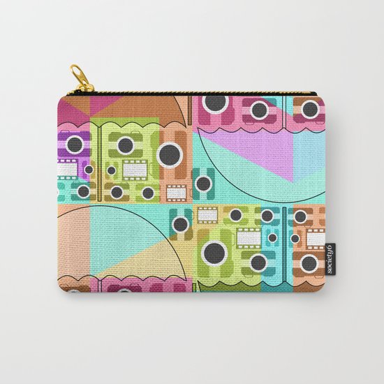Camera pattern with colorful umbrellas Carry-All Pouch