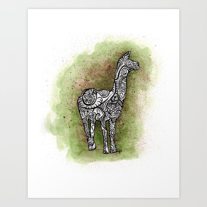 llama on a trip Art Print