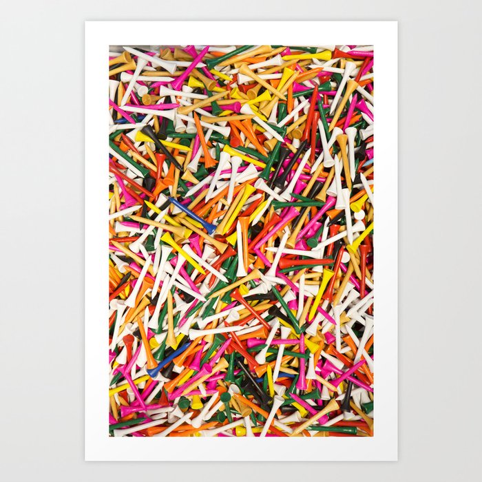 Golf Pegs Art Print