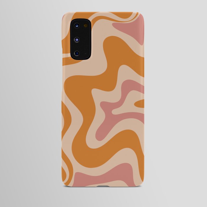 Liquid Swirl Abstract in Late Summer Orange and Pink Android Case