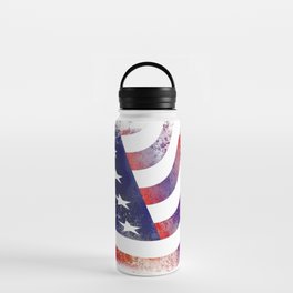 American Flag Grunge Water Bottle