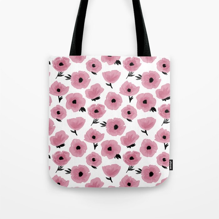 Abstract Poppies in Mauve Tones Tote Bag