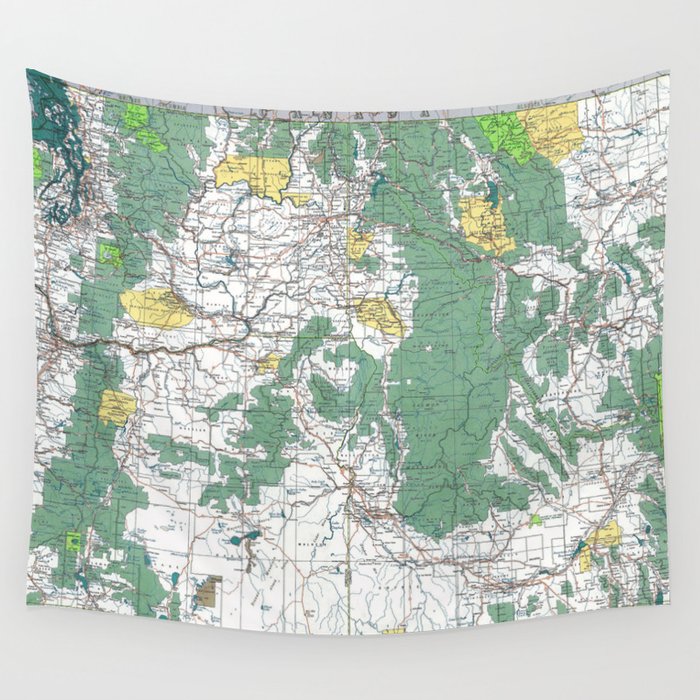 Pacific Northwest Map Wall Tapestry