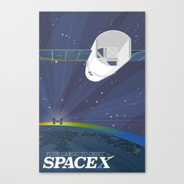 Your Cargo to Orbit, with SpaceX (borderless) Canvas Print