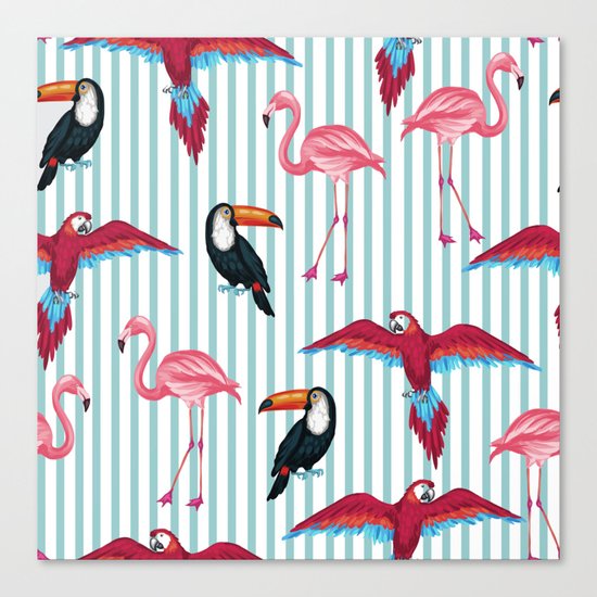 flamingo in tropic mood Canvas Print