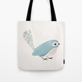 Blue Bird on White Tote Bag