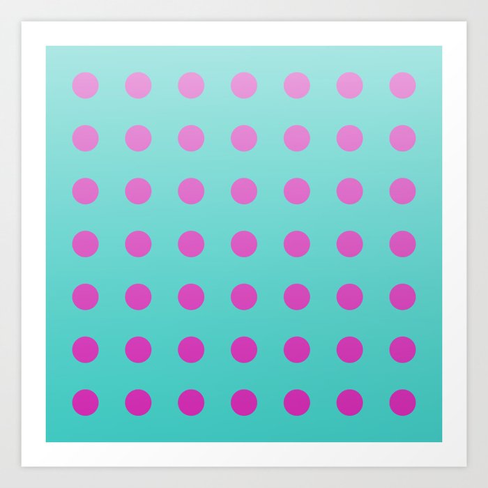 pink and aqua gradient 4 Art Print