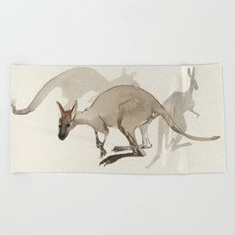 Kangaroo illustration Beach Towel
