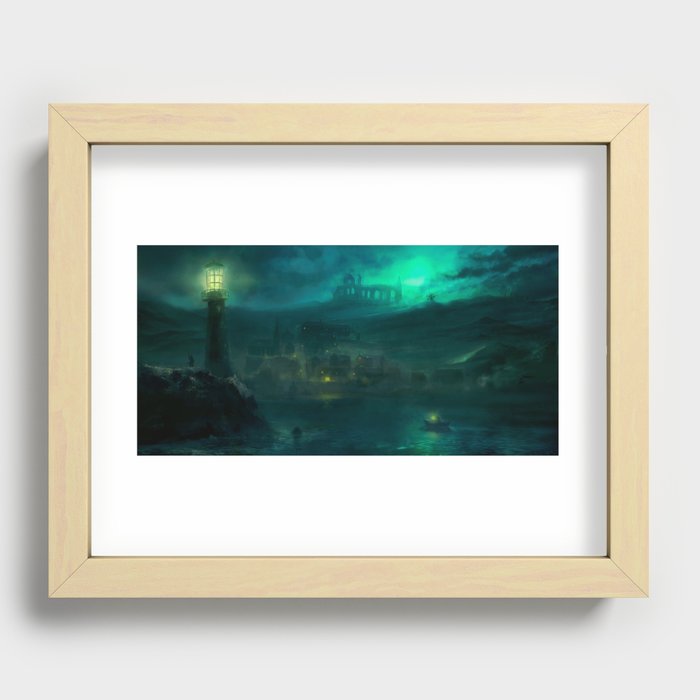 Haunted Fishing Village Recessed Framed Print