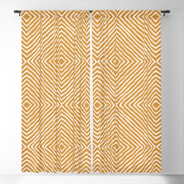 Boho Stripes Pattern (Gold and White) Blackout Curtain by Elena Lents ...