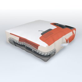 Digger in red Outdoor Floor Cushion