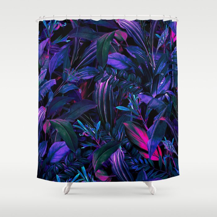 Future Garden Tropical Night Shower Curtain
