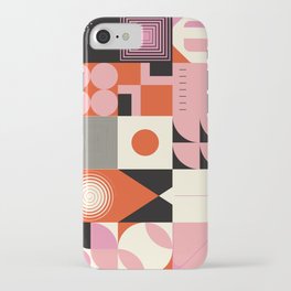Scandinavian inspired artwork pattern made with simple geometrical forms and cutout colorful shapes. Abstract composition iPhone Case