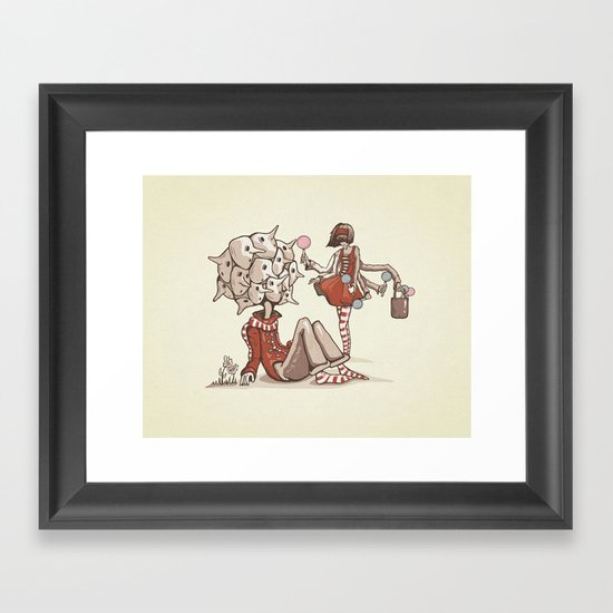 Cheer Up! She Found You Framed Art Print