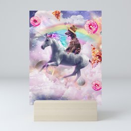 Irish Setter Dog Riding Unicorn Mini Art Print