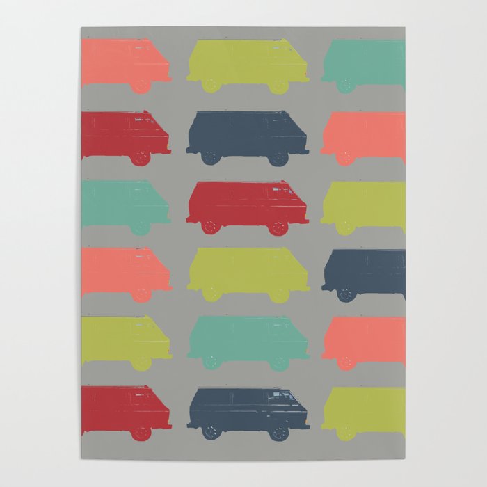 Westfalia Repeating Image Mid-Century Modern Pop-Art Poster by ...
