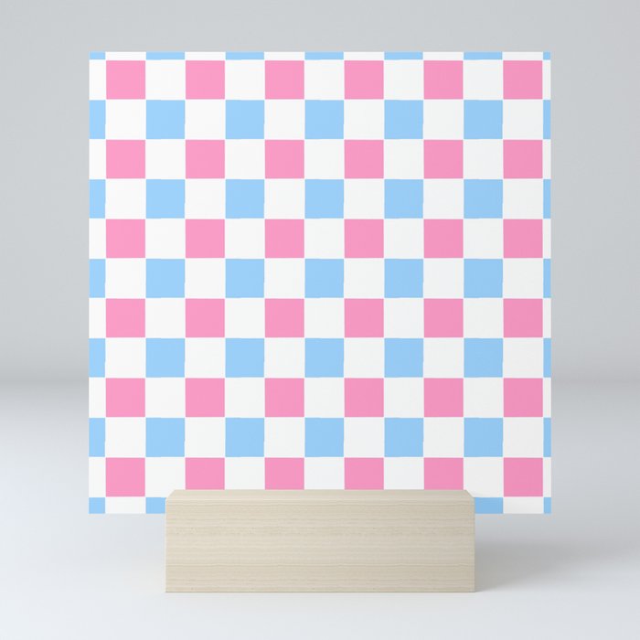 Damier 17 blue and pink Mini Art Print