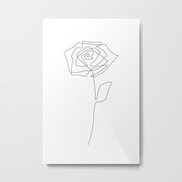 Single Rose Metal Print