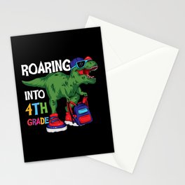 Roaring Into 4th Grade Student Dinosaur Stationery Card