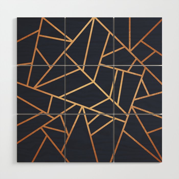 Copper and Midnight Navy Wood Wall Art