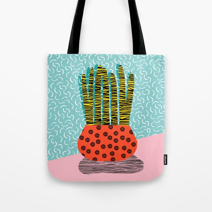 Amped - throwback vintage retro art print memphis style period hipster colorful bright pop art funny Tote Bag
