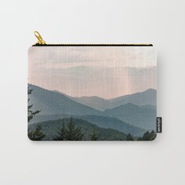 Smoky Mountain Pastel Sunset Carry-All Pouch | Pattern, Nature, Forest, Digital, Smoky, Wanderlust, Mountain, Nationalpark, Color, Illustration 