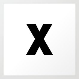 letter X (Black & White) Art Print