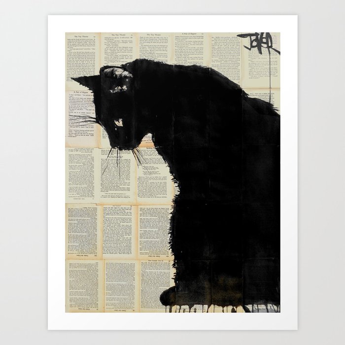 CAT BLACK Art Print