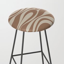 Mod Thang Retro Modern Abstract Pattern in Creamy Milk Chocolate Brown Bar Stool
