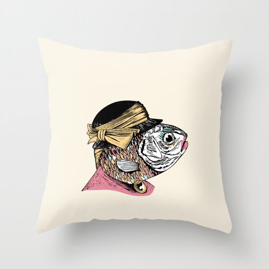 Mrs. Fish Throw Pillow