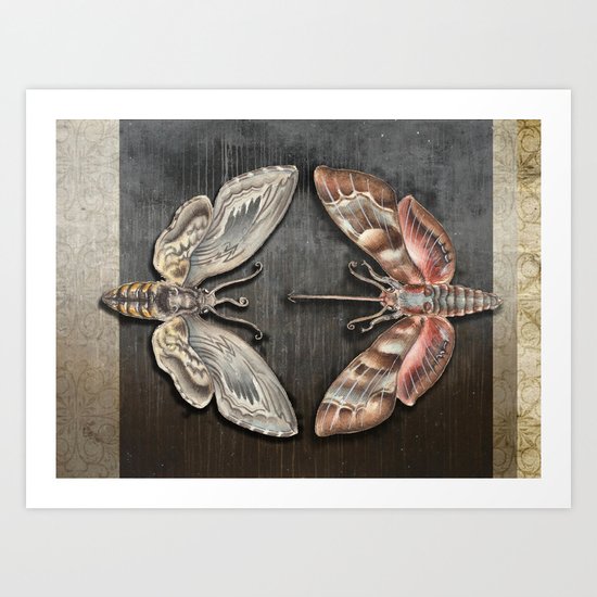 The circle of the moths Art Print