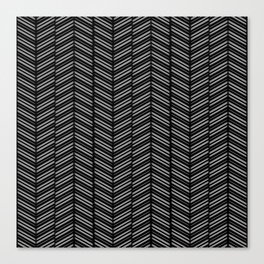 Herringbone (Black) Canvas Print