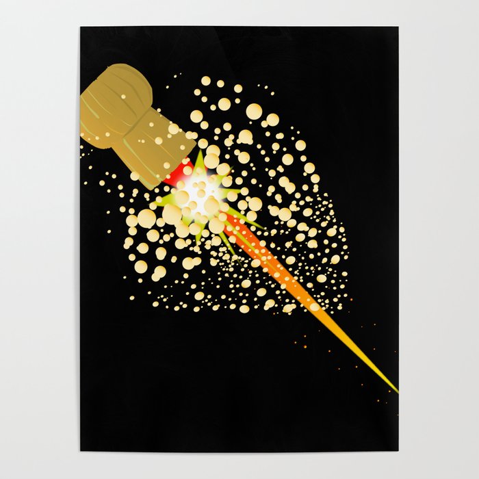 Flying Rocket Powered Cork Poster