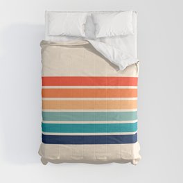 Tadama - Colorful Classic 70's Vintage Style Retro Summer Stripes Comforter