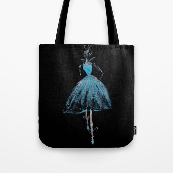 Blue and Light Haute Couture Fashion Illustration Tote Bag