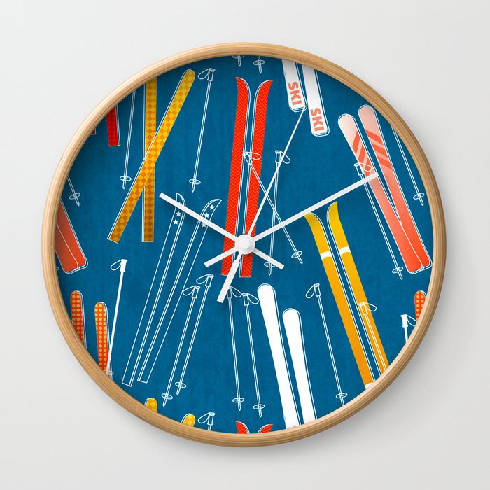 Colorful Ski Pattern Wall Clock